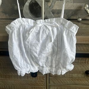 Papaya White Eyelet Tank Top